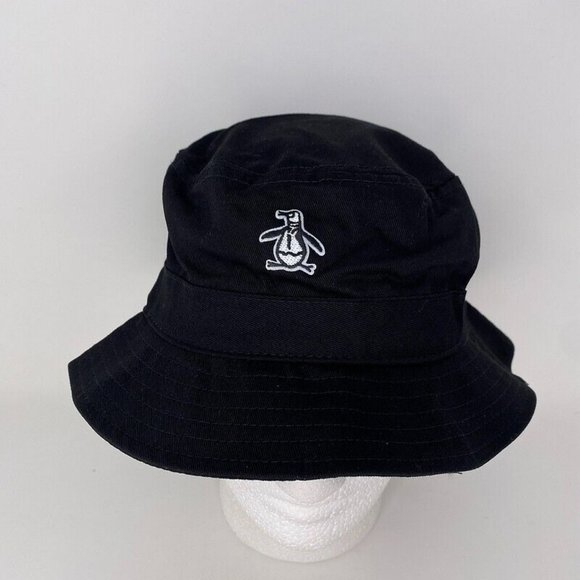 Original Penguin Bucket‎ Hat OSFM Cotton Black Summer Pool Beach Style $45 - Picture 1 of 8